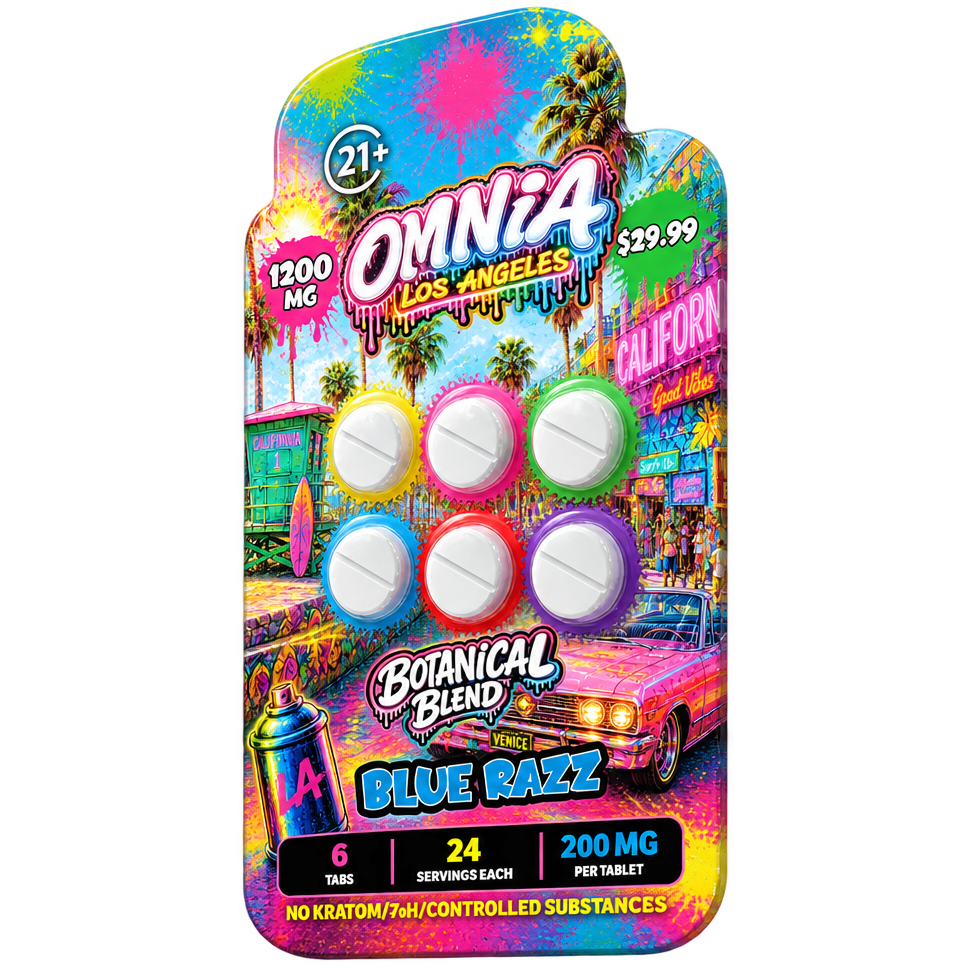 OMNIA Los Angeles Botanical Blend – Blue Razz, 1200mg, 6 Tablets