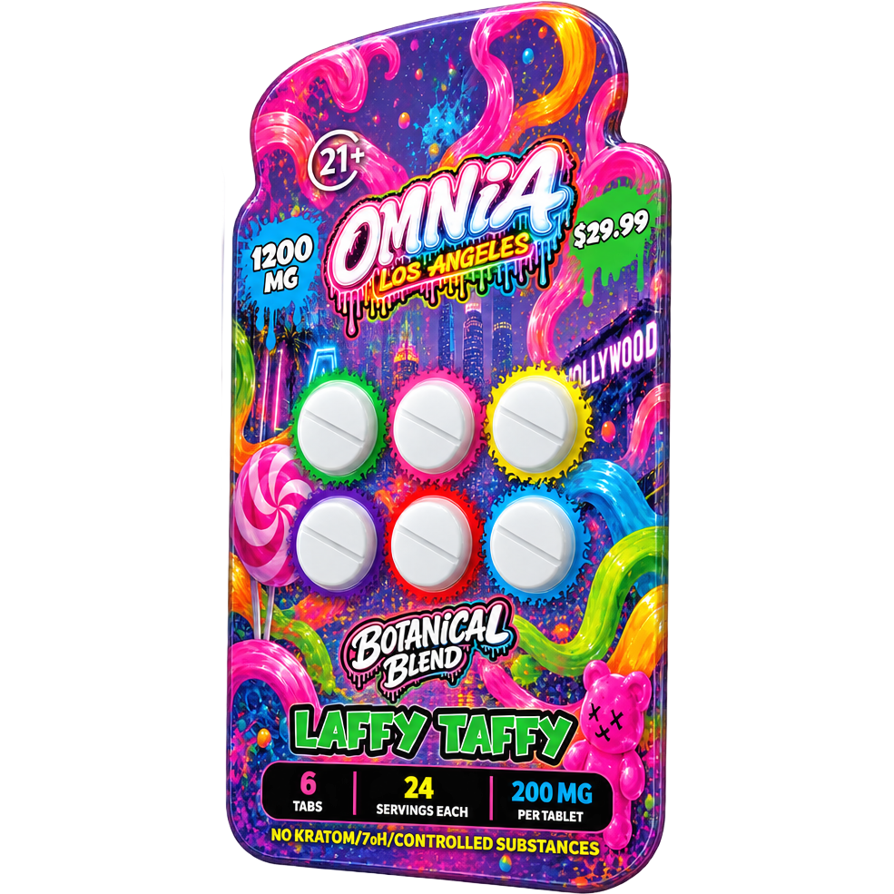 OMNIA Los Angeles Botanical Blend – Laffy Taffy, 1200mg, 6 Tablets
