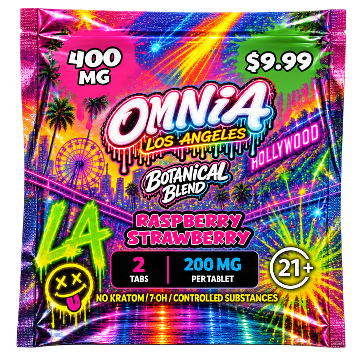 OMNIA Los Angeles Botanical Blend – Raspberry Strawberry, 400mg, 2 Tablets