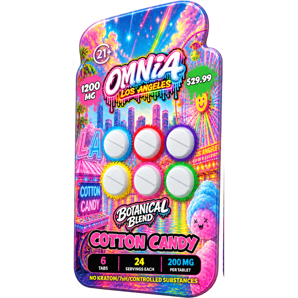 OMNIA Los Angeles Botanical Blend – Cotton Candy, 1200mg, 6 Tablets